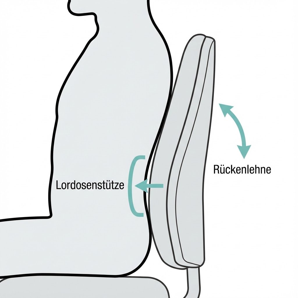 Sitzhöhe richtig einstellen – Rückenlehne und Lordosestütze