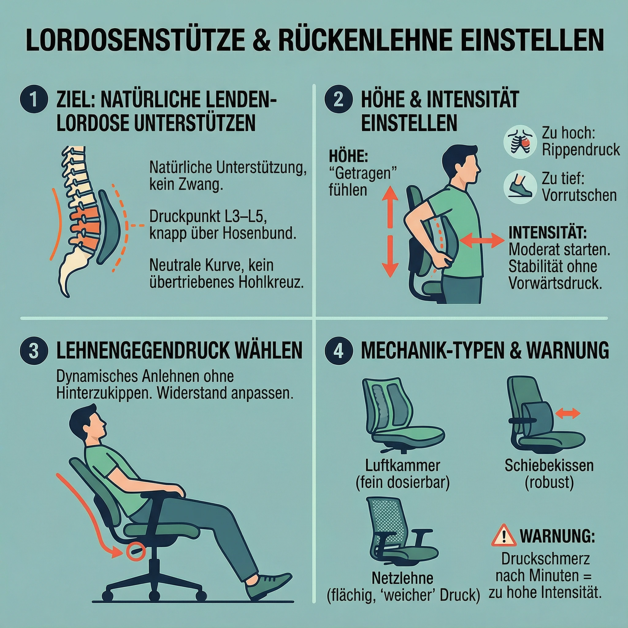Sitzhöhe richtig einstellen – Illustration