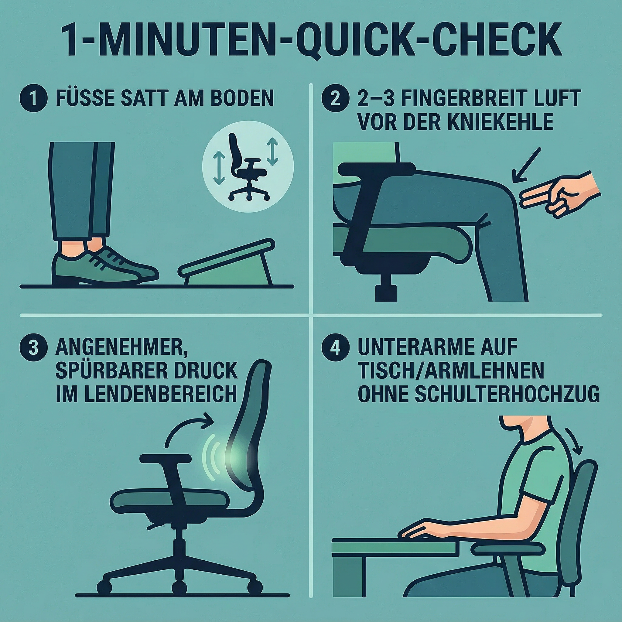 1-Minuten-Quick-Check für die richtige Bürostuhl-Einstellung
