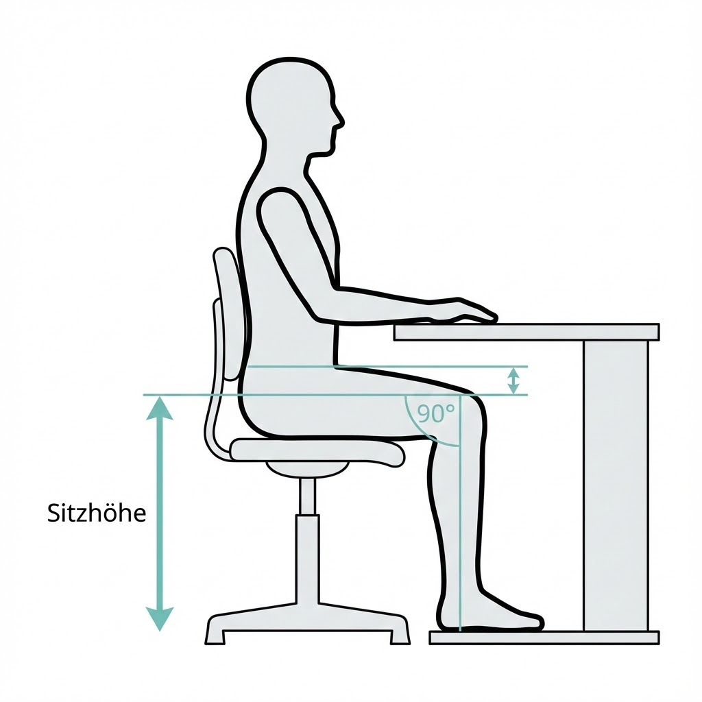 Sitzhöhe richtig einstellen – Bürostuhl