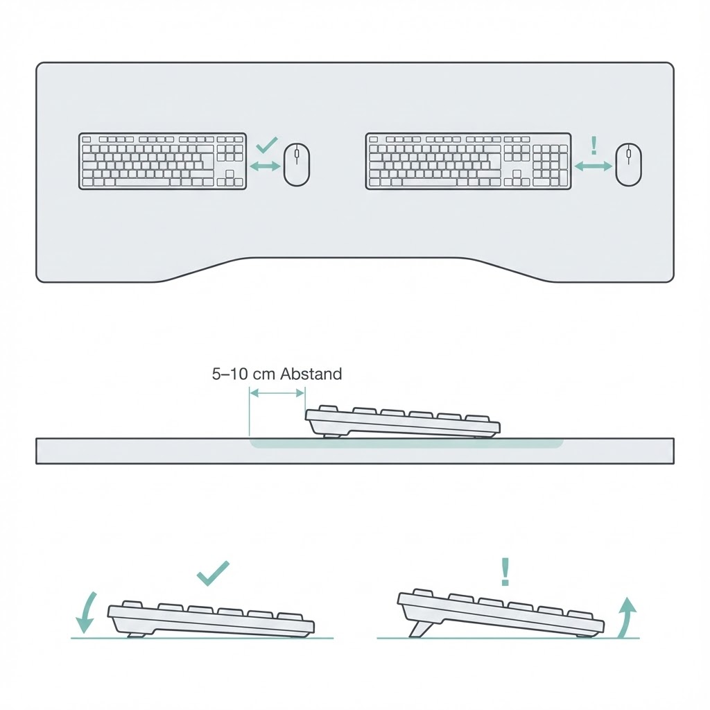 Tastatur-Position und Breite: Einfluss auf Schulter, Hebel und Handgelenke